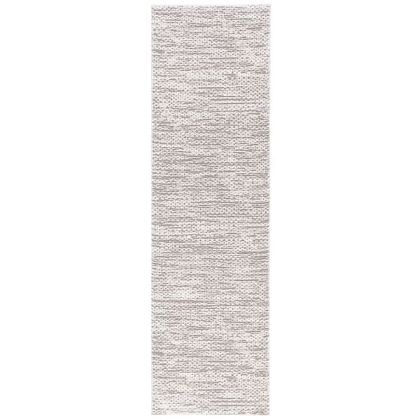 Revive 2 ft. x 8 ft. Taupe/Ivory Textured Solid Color Runner Rug