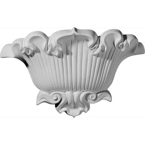 Ekena Millwork 15 in. x 4-5/8 in. x 9-5/8 in. Primed Polyurethane Shell Sconce