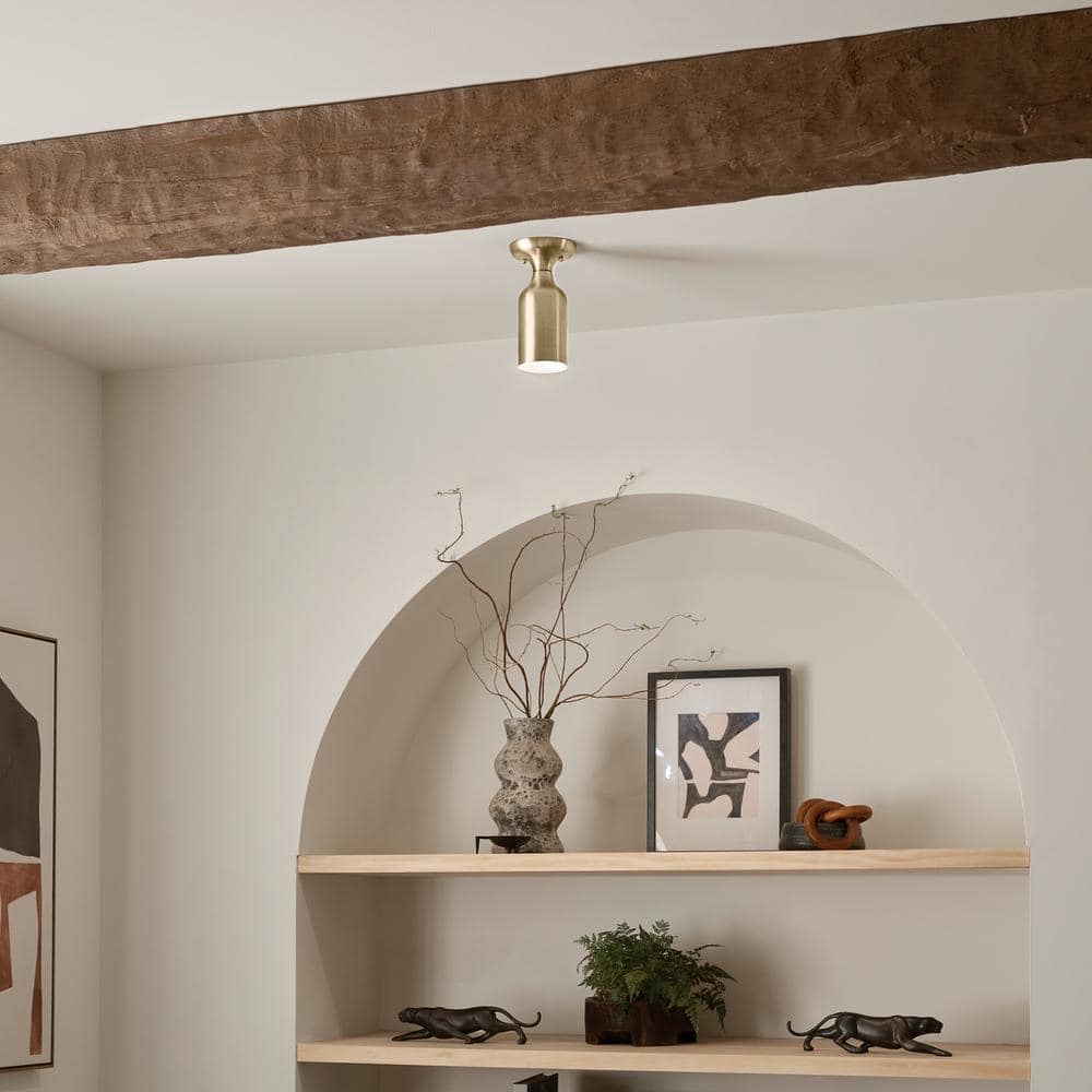 Sisu Champagne Bronze 9'' Modern Semi-Flush Ceiling Light