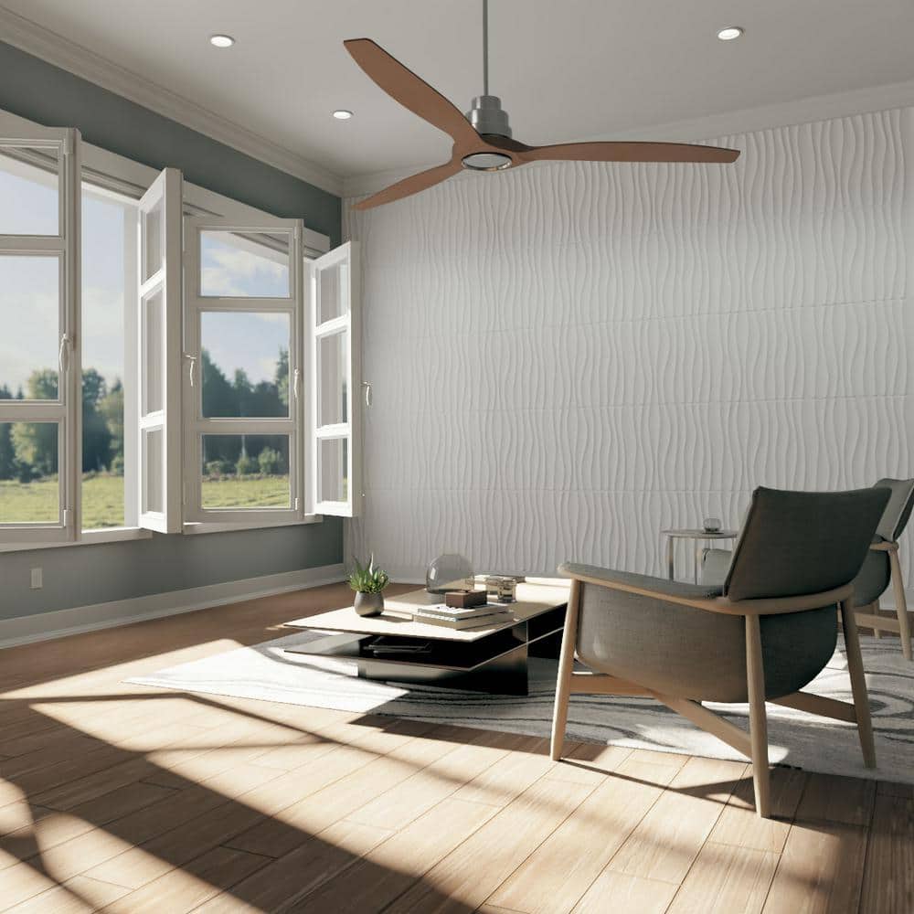 White Textured 3D PVC Wall Panels 19.63" x 19.63" (10-Pack)