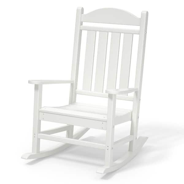 Cesicia White Plastic Outdoor Rocking Chairs