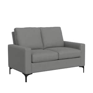 Matthew 54 in. Square Arm Polyester Modern Rectangle Removable Cushions Loveseat Gray