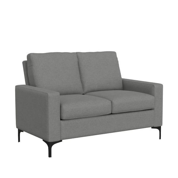 Hillsdale Furniture Matthew 54 in. Square Arm Polyester Modern Rectangle Removable Cushions Loveseat Gray
