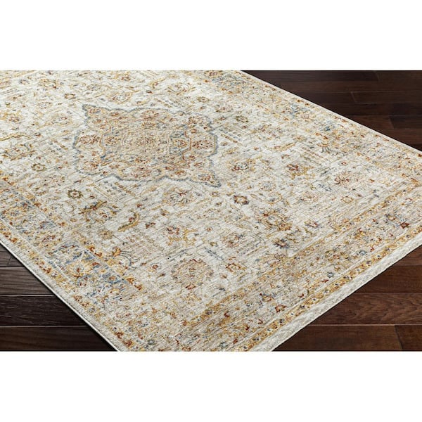 Mona Lisa Light Sage Traditional Border 9 ft. x 12 ft. 2 in. Area Rug