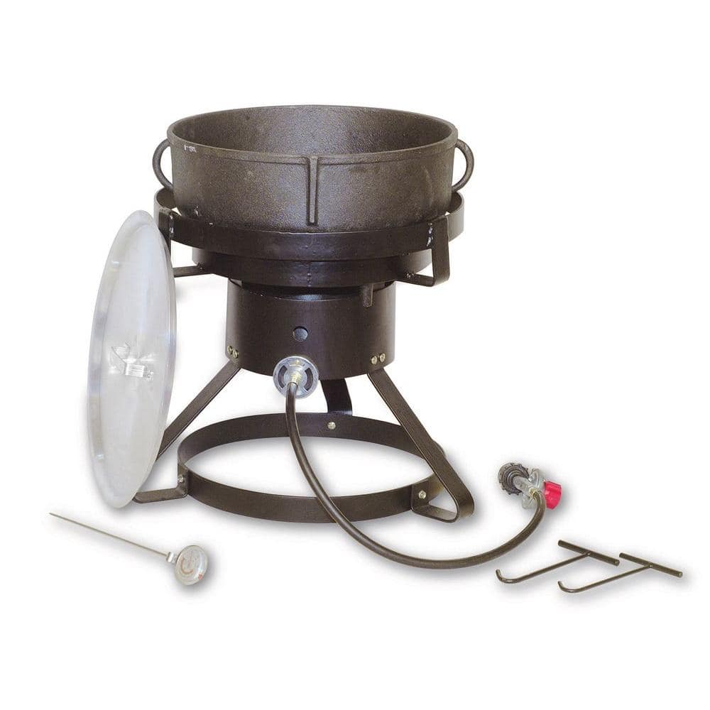 King Kooker 1740 17.5-Inch Outdoor Cooker with 10-Gallon Cast Iron  Jambalaya Pot 
