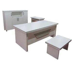 Modern New Star 71 in. White Wood Desk Office Suite Furniture (Set of 4)