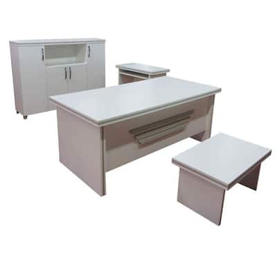 Leon Collection leon-87wb-s 87 3 PC Desk Home Office Suite with Metal