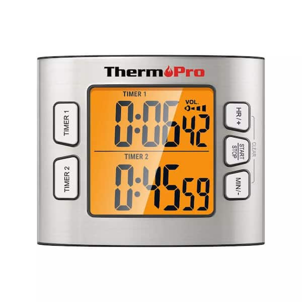 Digital Kitchen Timer For Commercial Kitchen Deep Fryer, Loud Ring  Reminder, Adjustable Volume Alarm, Stainless Steel
