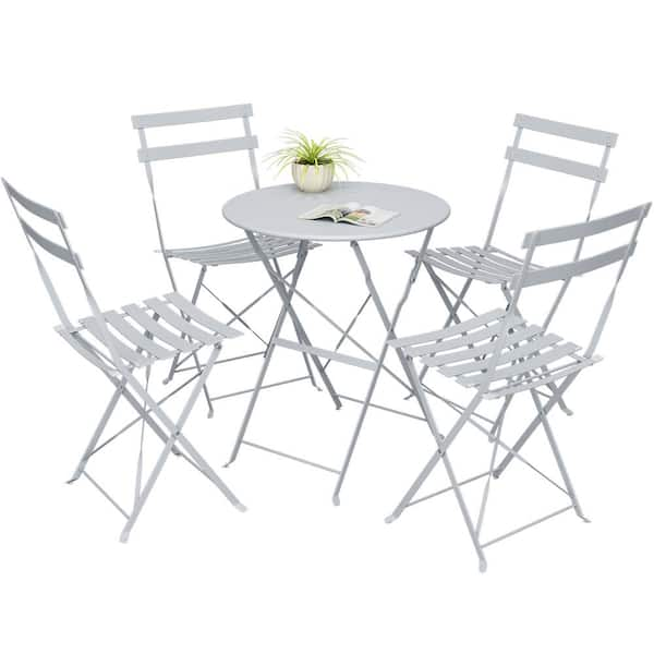 white bistro set 4 chairs