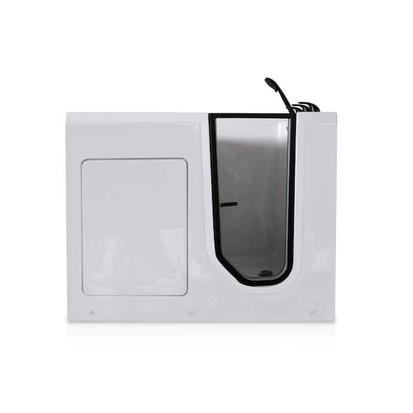 49 in. x 26 in. Acrylic Right Drain Walk-In Soaking Bathtub in White with Ergonomic Design, Safety Features