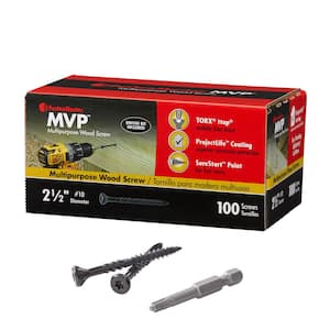 #10 x 2-1/2 in. Torx TTAP Drive Suresink Flat Head MVP Multi-Purpose Wood Screw (100-Pack)