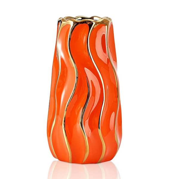 Unbranded Ceramic Vase, Vase for Home Decor, Decorative Flower Vase, Vertical Stripe Ceramic Vases for Home Decor, Bedroom