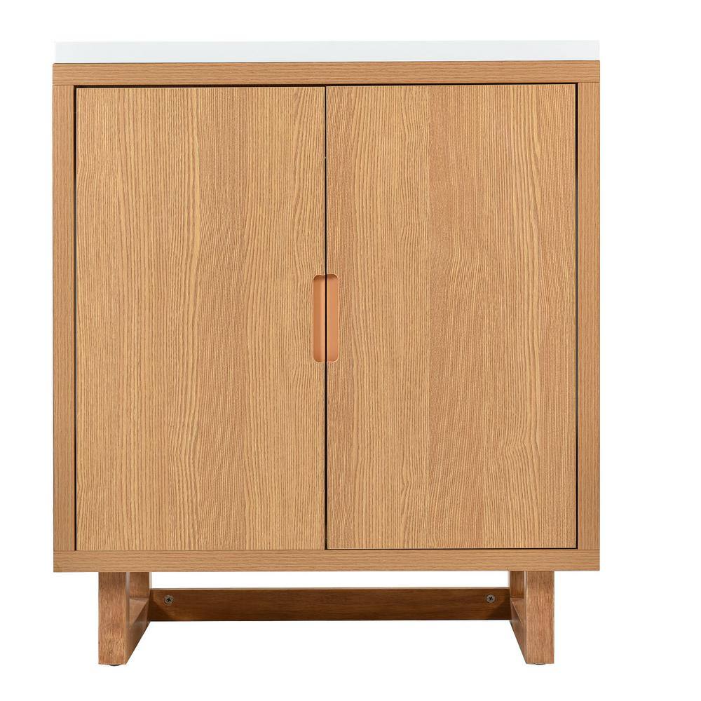 30 in. W x 18 in. D x 35 in. H Freestanding Bathroom Vanity in Burly Wood w