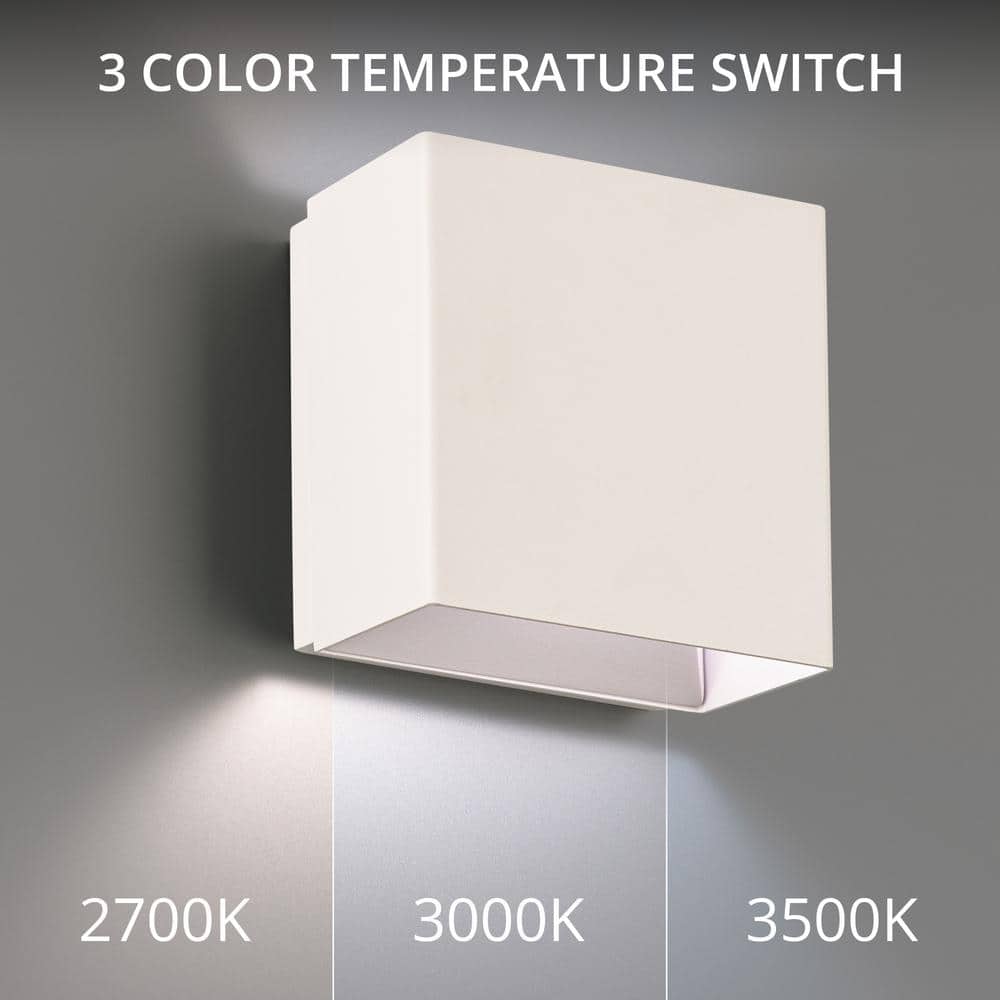Modern Rectangular White LED Flush Mount Wall Sconce