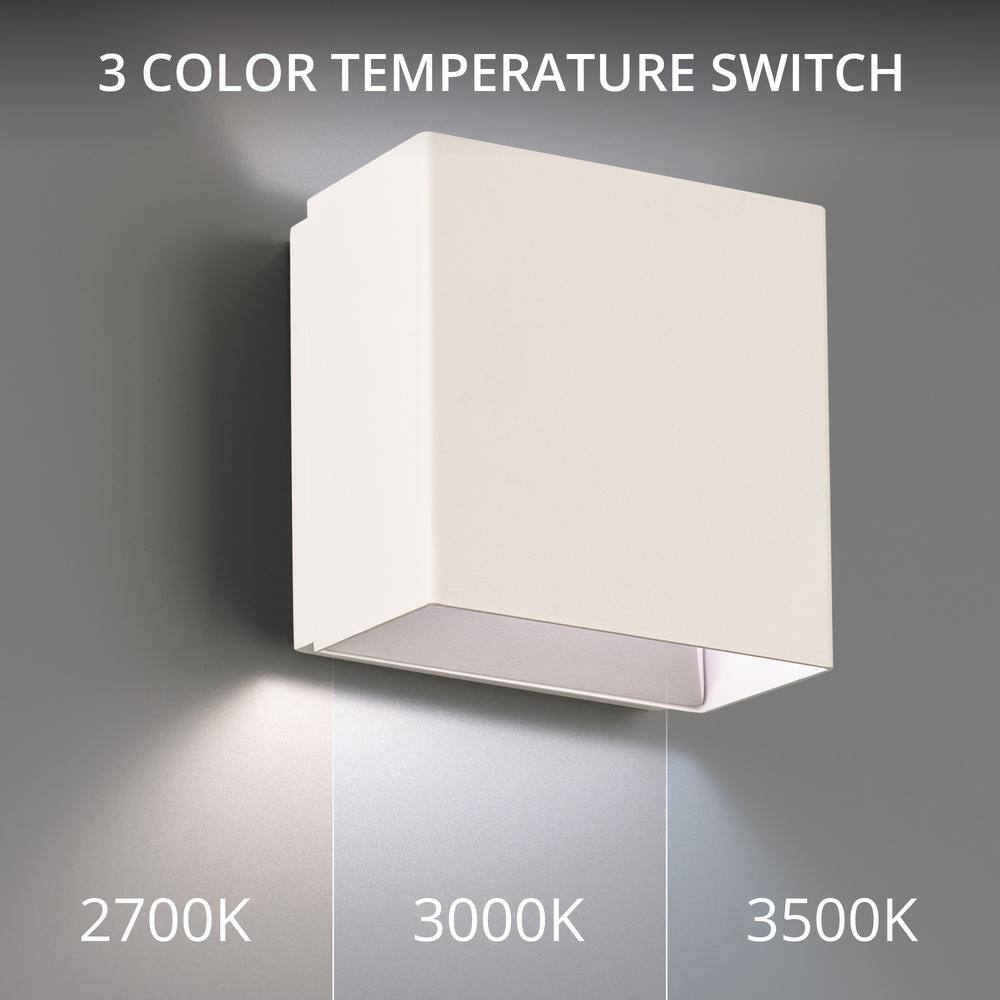 White Aluminum LED Dimmable Flush Mounted Sconce