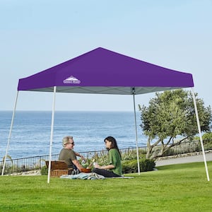 10 ft. W x 10 ft. D Slant Leg Pop Up Canopy Tent Easy 1-Person Setup Instant Outdoor Canopy Folding Shelter