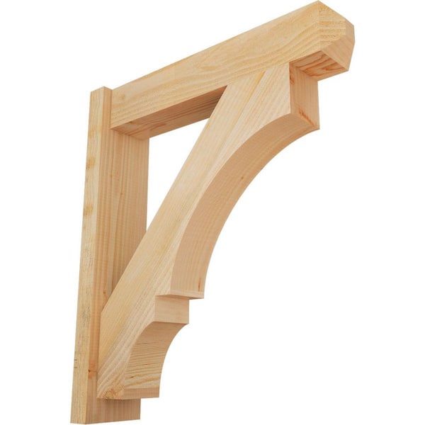 Ekena Millwork 6 in. x 30 in. x 26 in. Douglas Fir Balboa Craftsman Rough Sawn Outlooker