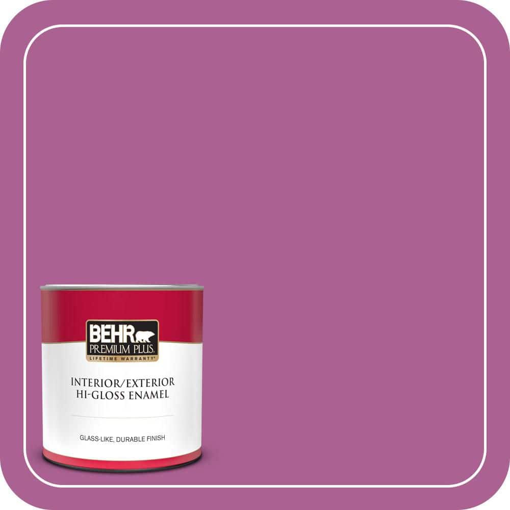 BEHR PREMIUM PLUS 1 qt. #680B-6 Exotic Bloom Hi-Gloss Enamel Interior ...