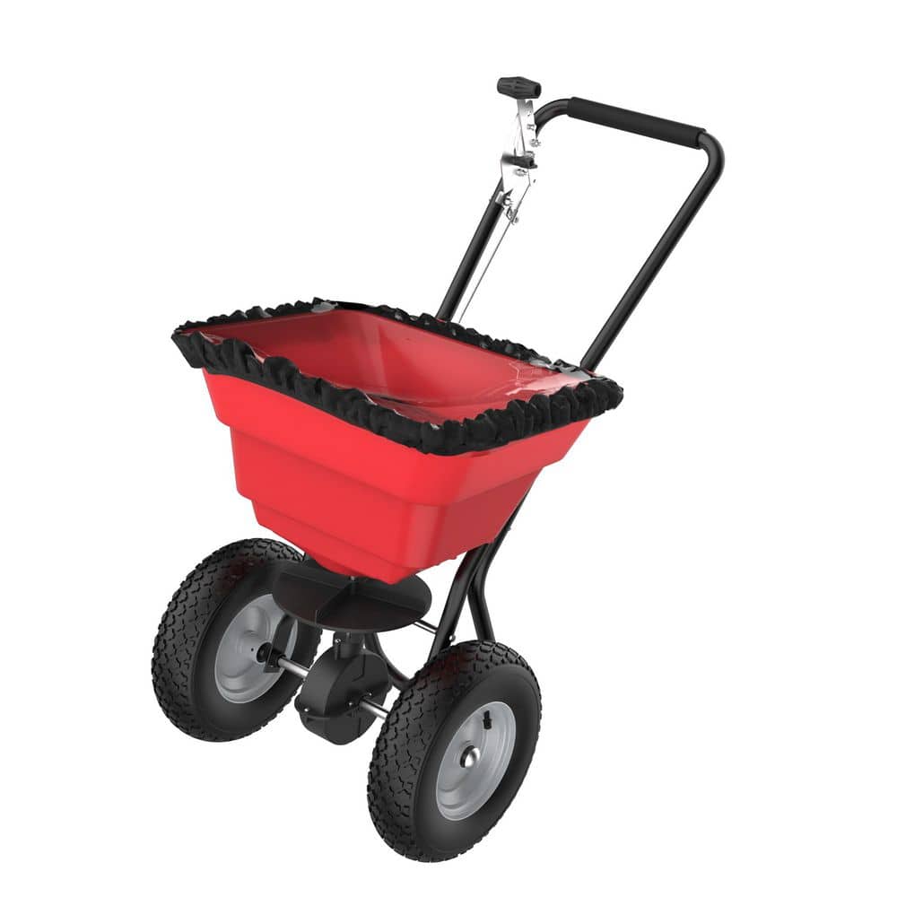 FUFU&GAGA 80 lb. Heavy Duty Broadcast Spreader for Lawn, Grass Seed, Fertilizer, Salt & Ice Melt-Wide Coverage, Pneumatic Wheels