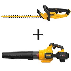 20V MAX Cordless Battery Powered Hedge Trimmer & 60V Cordless Leaf Blower (Tools Only)