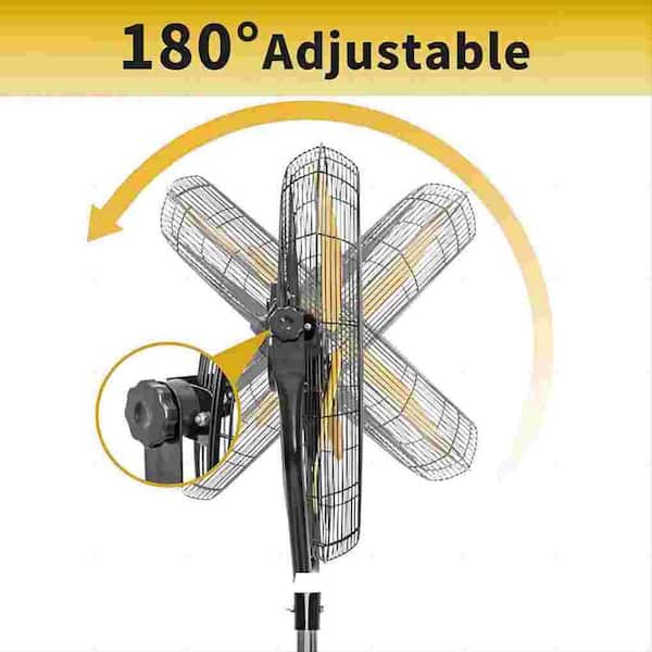 Deeshe 7600 CFM 30 in. High Velocity Tilted Pedestal Fan in yellow