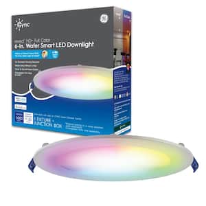 Full Color 75W EQ 2000K 6 in. Wafer Smart LED Downlight Plus Junction Box (1-Pack)