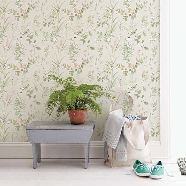 Imperial Garden Light Green Botanical Light Green Wallpaper Sample