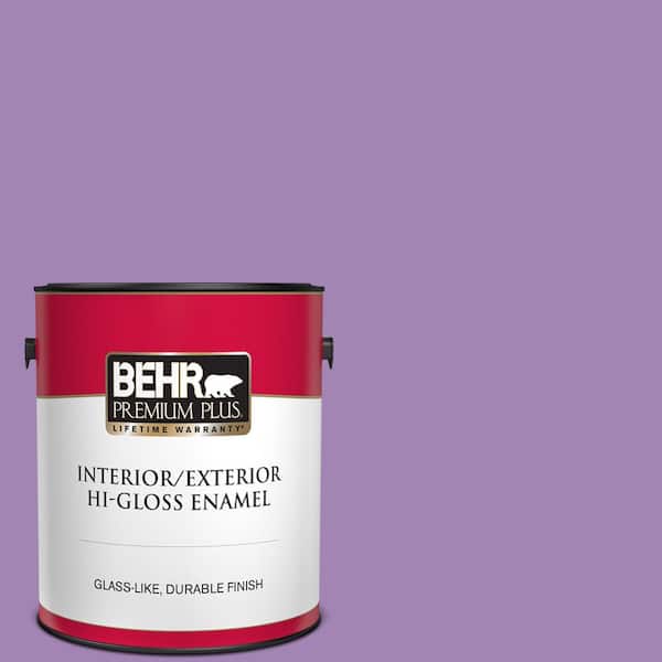 BEHR PREMIUM PLUS 1 gal. #660B-6 Daylight Lilac Hi-Gloss Enamel Interior/Exterior Paint