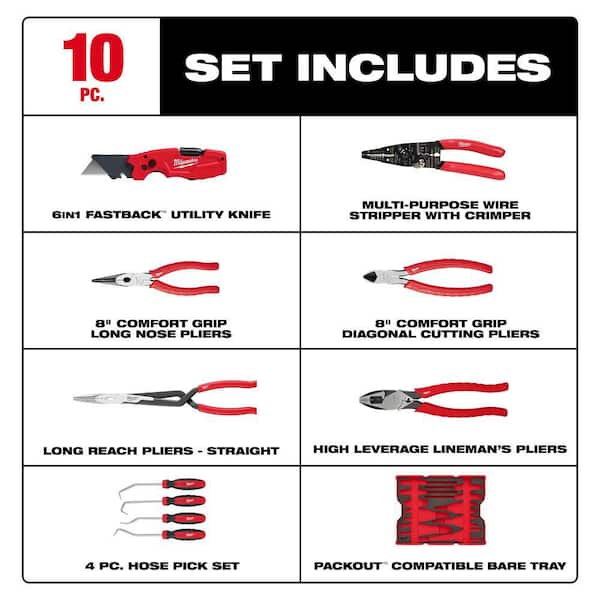 Pliers & Pick Set with Tray for PACKOUT Drawers (10-Piece)