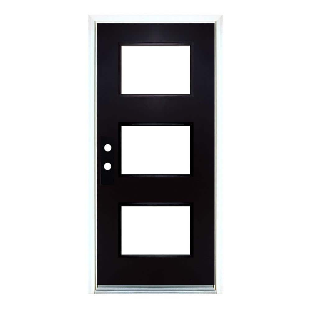 MP Doors 36 in. x 80 in. RightHand Inswing 3Lite LowE Glass Finished