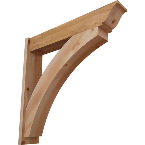 Ekena Millwork 8 in. x 38 in. x 38 in. Western Red Cedar Thorton Traditional Smooth Outlooker