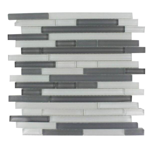 Ivy Hill Tile Temple Midnight 12 in. x 12 in. x 8 mm Glass Mosaic Floor and Wall Tile