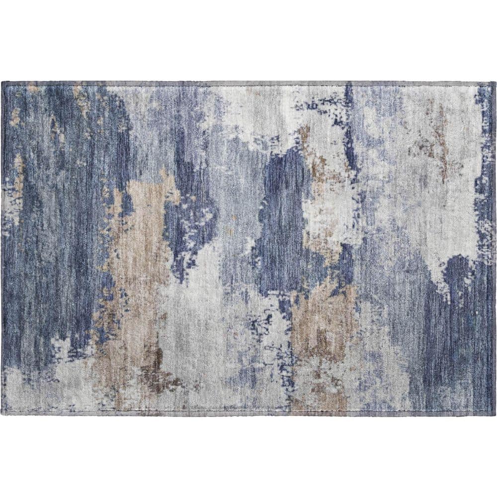 Mayfield Premium Machine Washable Abstract AMF2372 Navy 2 ft. x 3 ft. Accent Rug price history on PriceWatchPro