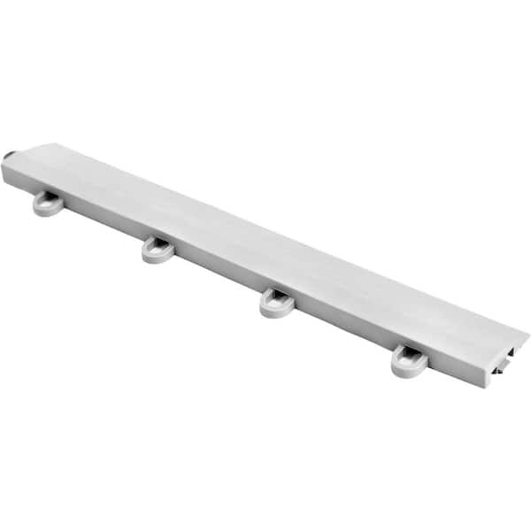 IncStores Nitro Tiles Edging, Silver 1 in. W x 12 in. L x 3/8 in. T Female Edges for Nitro Garage Tiles, 4 Pack, 2.33 sq.ft
