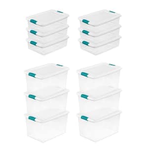 Sterilite 64 Quart 6 Pack and 32-Quart 6 Pack Stacking Latching Storage Boxes