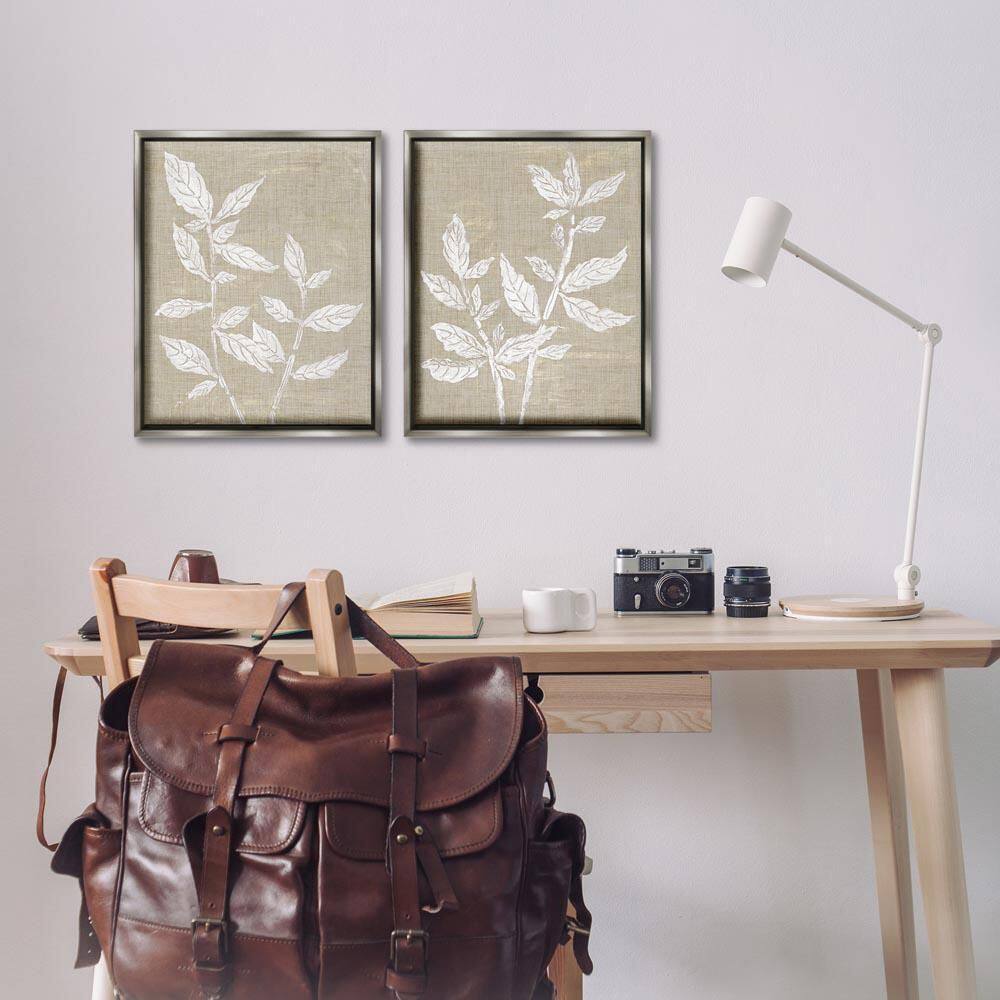 Botanicals on Textile Pattern by Melissa Wang 2-Piece Gray Floater Frame Nature Graphic Art Print 21 in. x 17 in. price history on PriceWatchPro
