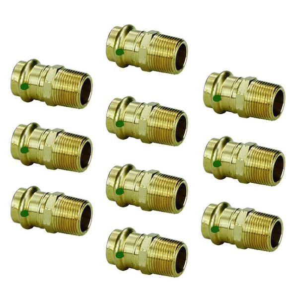 Viega ProPress 1/2 in. Press x 3/8 in. MPT Zero-Lead Bronze Reducing Adapter (10-Pack)