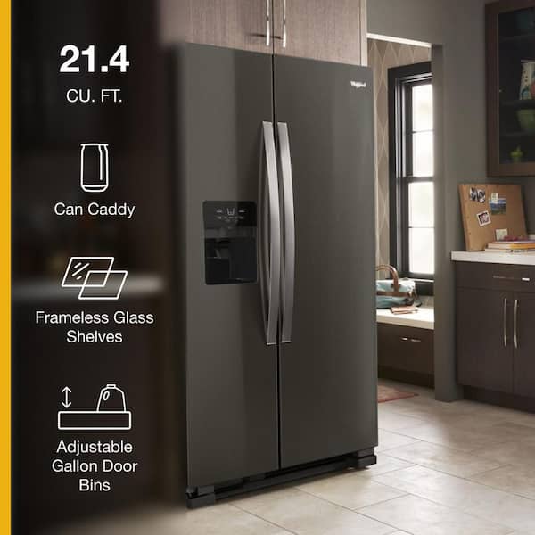 Whirlpool 21.4 cu. ft. Side by Side Refrigerator in Fingerprint