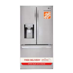 28 cu. ft. 3 Door French Door Refrigerator with Ice and Water Dispenser and Craft Ice in PrintProof Stainless Steel