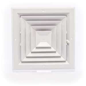 AmeriFlow 2604 Series - 10'' x 10'' 4-Way Ceiling Diffuser MS Damper