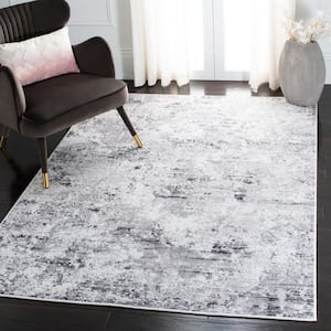 Amelia Gray/Ivory Doormat 3 ft. x 5 ft. Distressed Abstract Area Rug