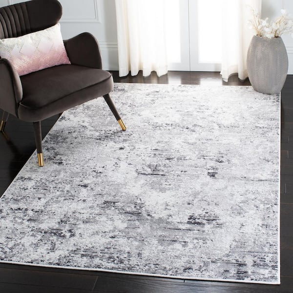 Amelia Gray/Ivory 4 ft. x 6 ft. Abstract Area Rug