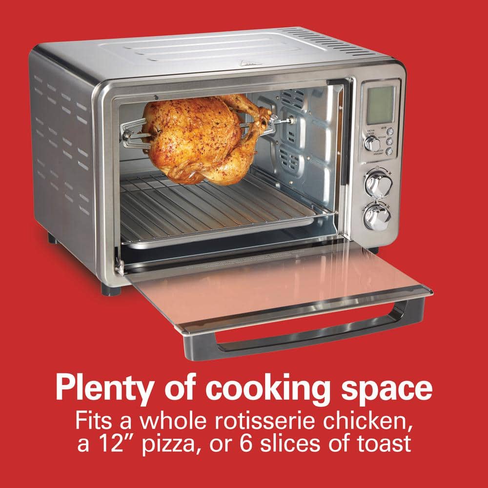 Stainless Steel Digital 6-Slice Air Fryer Toaster Oven with Rotisserie