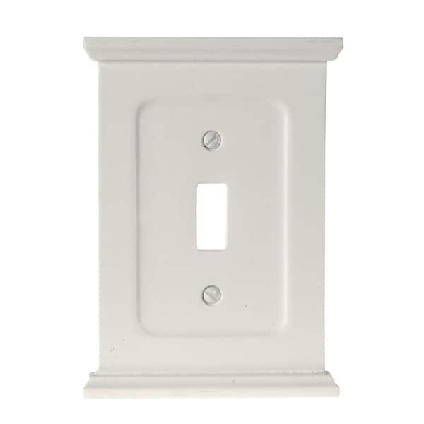 AMERELLE Mantel 1 Gang Toggle Wood Wall Plate - White