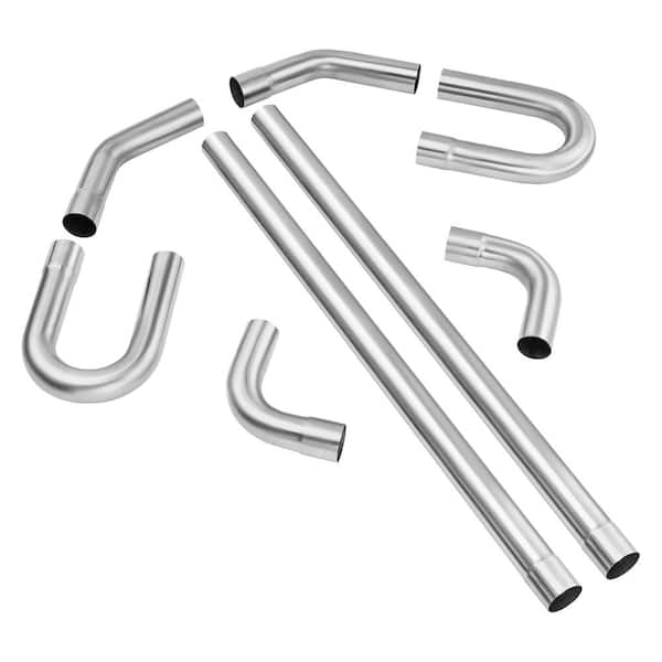 Exhaust Kit, 8 Pieces, DIY Universal Exhaust, 1 in. x 47.24 ft. stainless steel, No Hub, Flexible Pipe 1 Pack