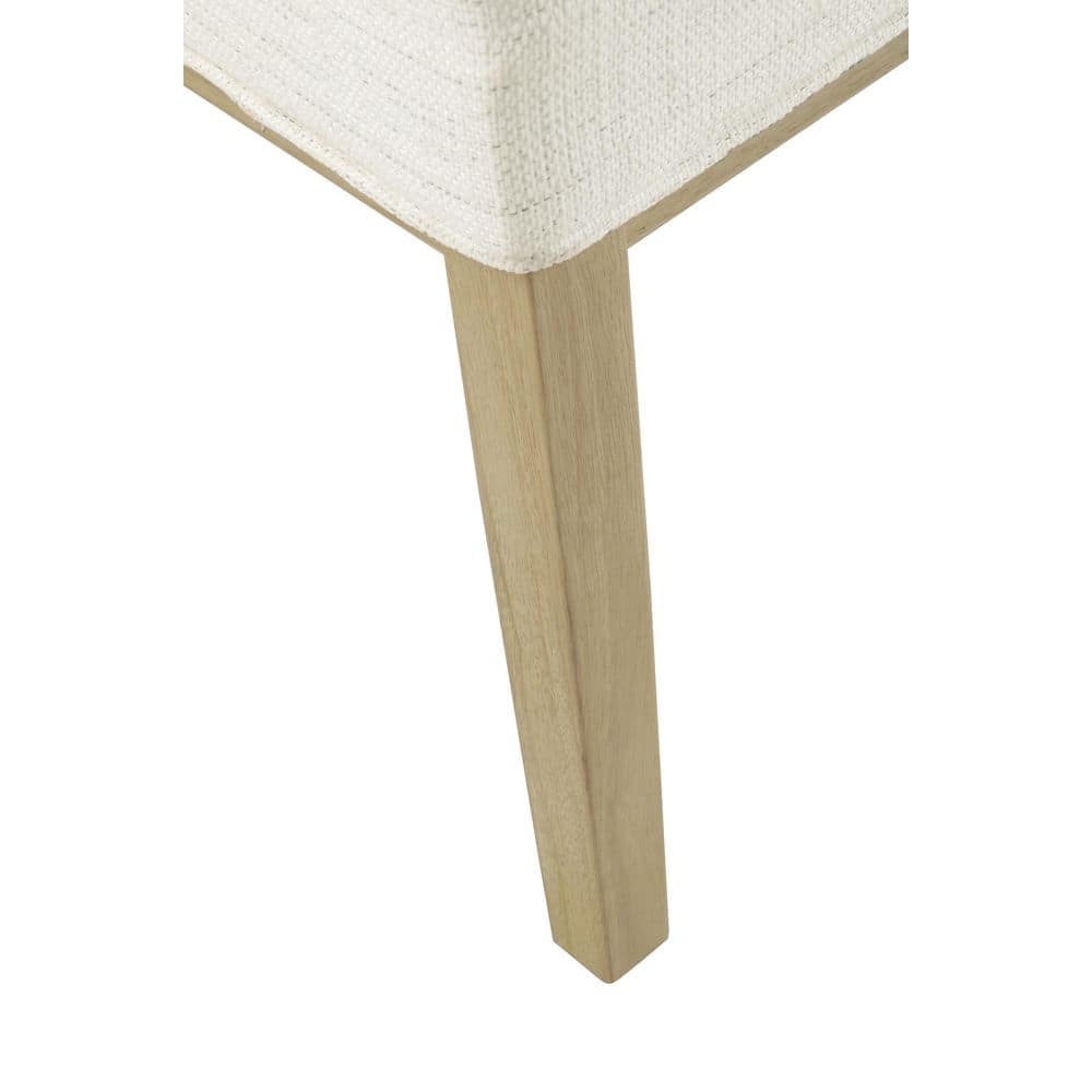 White Faux Leather Upholstered Parsons Dining Chair with Wood Legs