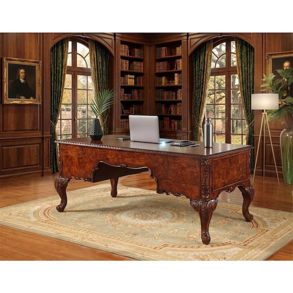 Best Master Furniture Carnegie 72 in. Traditional Walnut Solid