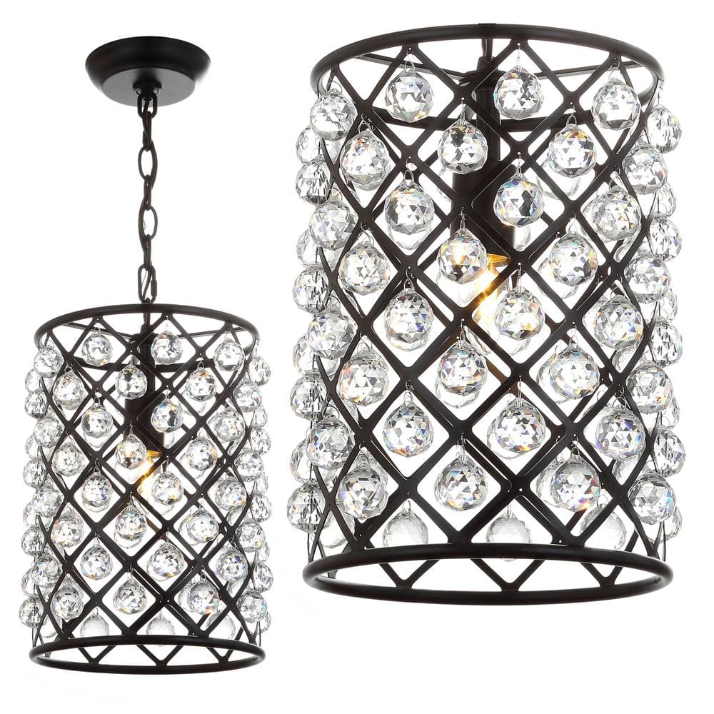 Gabrielle 10" Crystal and Bronze LED Pendant Light