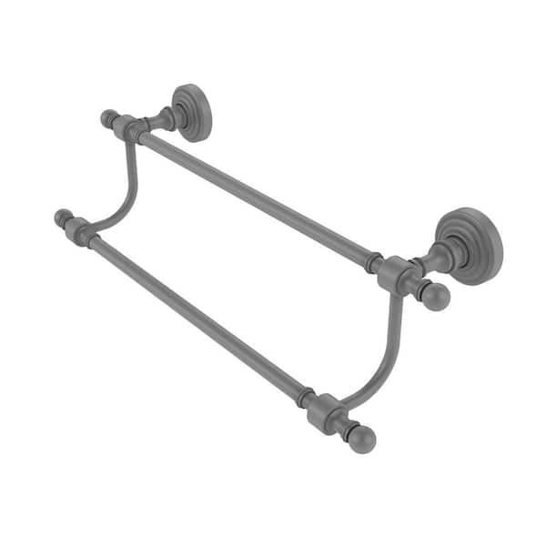 Allied Brass Retro Wave Collection 24 in. Wall Mounted Double Towel Bar in Matte Gray