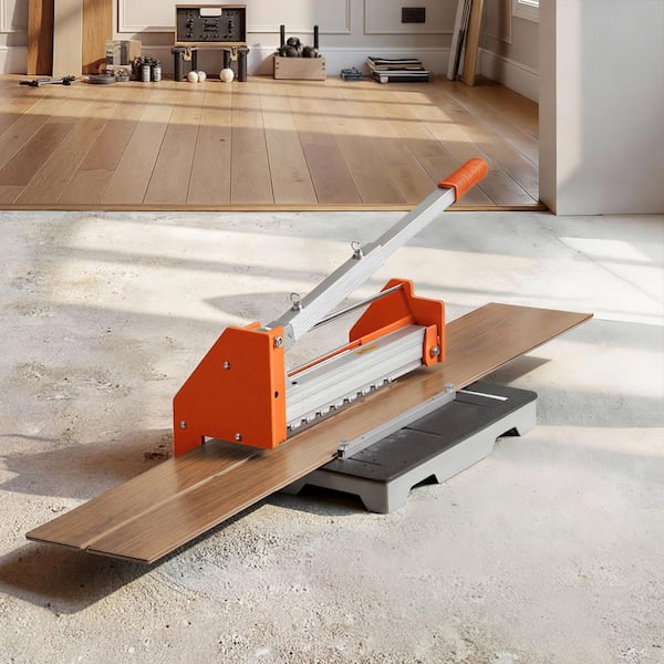 Vinyl Floor Cutter, 12 in. Tile Cutter with D2 Steel Blade and Cuts 16mm Laminate, Labor-Saving Aluminum-Alloy Lever
